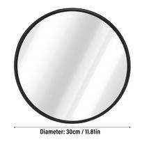 Curved Security Mirror Sturdy Backing Indoor Round Convex Mirror with Wall Mount Bracket for Garage Store Warehouse Parking Lot white