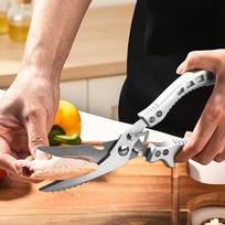 1 vnt. Virtuvinės vištienos kaulų žirklės, daugiafunkcinės ir galingos, aštrios ir patvarios, specialiai mėsai ir kaulams pjauti, nerūdijančio plieno white