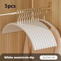 5pcs Durable Non-slip Clothes Rack No Trace Semi-round Clothes Hanger Wet Dry Dual-use Coat Hanger Home balta