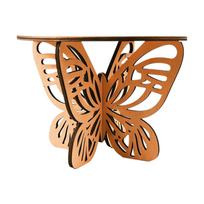 Decorative Wooden Butterfly Stand Hollowed-out Iron Flower Pot Stand Display Tray Jewelry Holder Potted Decoration Garden