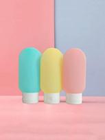 3pcs Refillable Silicone Bottles For Cream/Liquid, With Squeeze Tubes, Portable Empty Bottles For Shampoo/Shower Gel Dispenser