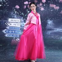 Dae Jang Geum Korėjietiška Hanbok Suknelė Siuvinėjimas Sceninė Šokio Kostiumas Sceninio Pasirengimo M rožinės rožinės spalvos/rožinė
