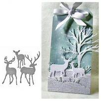 Kalėdiniai elnių trafaretiniai metalo pjaustymo štampai „pasidaryk pats“ Scrapbooking albumo „Craft Decor“. Random