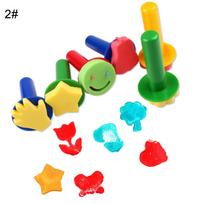 6 vnt. / rinkinys Dažų kempinės šepečiai Flower Stamper  pasidaryk pats  vaikų piešimo dažymo įrankis 2# multi