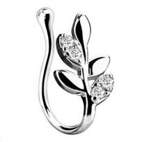 1Piece Crystal Butterfly Fake Nose Ring Non Piercing Clip On Nose Ring Indian Style Heart Nose Cuff Fake Piercing Nariz Jewelry white