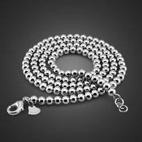 Minimalizmas 100% 925 svarų sterlingų sidabro rutuliuko karoliai pakabukas Madingas vyriškas / moteriškas grandinėlės chokeris 18 colių 4MM