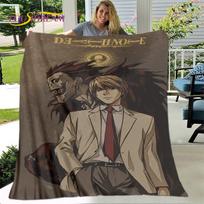 Anime Death Note siaubo animacinių filmų antklodė, flanelinė antklodė išmetimo antklodė, minkšta šilta antklodė svetainės miegamojo lovoms sofos dovana 75x90cm