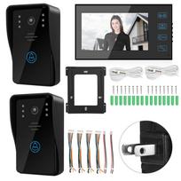 7 colių vandeniui atsparus vaizdo domofonas durų skambutis 2 kameros 1 LCD monitorius apsaugos durų telefonas