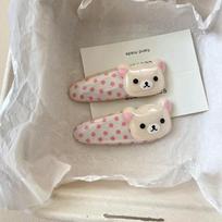 2 vnt. Kawaii Rilakkuma Kirpčiukų Šoninis Segtukas Animacinis Mielas Taškuotas Bb Plaukų Segtukas Saldus Universalus Plaukų Segtukas Plaukų Papuošalas Gimtadienio Dovana rožinė