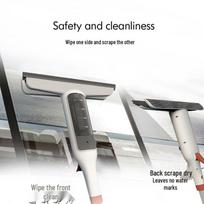 High-Rise Double-Sided Glass Window Squeegee - Professional Household Cleaner Scraper Strip