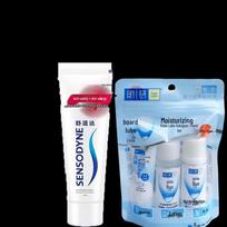 Sensodyne Anti-Cavity & Anti-Sensitivity Toothpaste (Fresh Tea, 100g) with Hada Labo Hydrating Travel Set