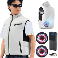 Sakura no Moe Darbinis ventiliatorius Rinkinys Super Galingas Ventiliatorius Ilgomis Rankovėmis Darbo Oro Kondicionierius 3D Cirkuliuojantis UV Smėlio Spalvos Kondicionuojamas [2025 & 40800mAh]