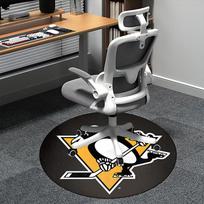 Pittsburgh Penguins Logotipas, NHL Ledo Ritinio Komandos Kėdės Kilimėlis Apvalus Kilimas Biuro Kilimas, Skalbiamas Mašinoje, Neslystantis, Tinka Svetainėms, Miegamiesiems 80cm