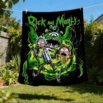 1pc Rick and Morty Outdoor Flannel Throw Blanket Soft, Lightweight & Warm 80x120cm