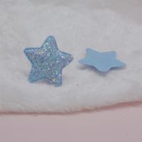 Glitter Fabric Star Padded Appliques For DIY Children Headwear Accessories & DIY Craft Decoration Patches One Size mėlyna
