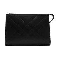 Burberry čekio įspaudas, šlifuoto metalo detalės, veršio odos laikymo maišelis, unisex, porų stilius, juodas Basic Set (Bag+Dust Bag) juoda