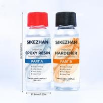 SIKEZHAN Skaidrus epoksidinės dervos rinkinys 3,4oz/100ml papuošalų gamybai ir menui. Netoksiškas, 1:1 santykis, savaime išsilyginantis, be burbuliukų