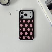 INS Simple Trendy Pink Brown Polka Dot Temperament Phone Case For IPhone 17 Air 16 15 14 13 12 ProMax 11 Plus Protective Cover iphone 15