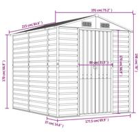 Garden Shed Anthracite 191 x 215 x 198 cm Galvanized Steel