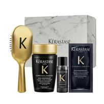 Kerastase Black Diamond Šampūnas ir Plaukų Priežiūros Kelioninis Rinkinys, Drėkinantis, Maitinantis, Aromatingai Valantis, +++Oro Pagalvėlės Šukos+Dovanų Dėžutė 80ml+15ml+10ml juoda