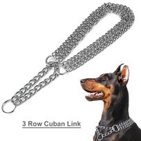 Tvirtas metalinis martingale antkaklis šuniui, neleidžiantis traukti, martingale antkaklis šuniui, riboto ilgio grandinėlės užveržiamasis dresūros antkaklis šunims (Silver,S(45cm x 2.0mm)3 row) sidabras