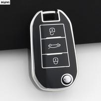 YBZPC1 Pink TPU Style Car Folding Key Case Cover Shell For Peugeot 208 3008 308 508 408 2008 307 4008 For Citroen C4 C3 C6 CACTUS C8