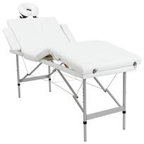 Massage table with aluminum frame foldable 4 zone cream white white