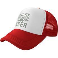 Fix Helicopters Beer Trucker Hat Mesh Snapback Cap for Unisex Women Outdoor Casual XS（old）
