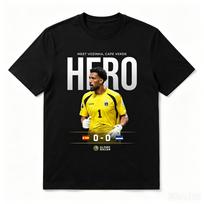 Žaliasis Kyšulys Vartininkas Vozinha Herojus Grafinis Marškinėlis Ispanija 0-0 Žaliasis Kyšulys Futbolo Marškinėlis Unisex Medvilniniai Futbolo Gerbėjų Trumpomis Rankovėmis Viršutiniai Drabužiai 4XL