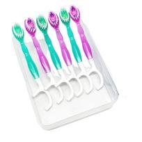 2024 New 5 in 1 Travel-Friendly Toothbrush With Dental Flosser a Convenient Solution From Factory violetinė