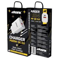Moonx Usb-C Qc3 Wall Charger For Apple Iphone Ipad 20W Lightning Cable balta