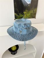 Vintage Washed Denim Cowboy Hat - Breathable Bucket Cap for Women & Men | Retro Sun Hat for Spring/Summer Outdoor Fashion New 56-58cm tamsiai mėlyna spalva