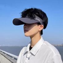 Ice Silk Cooling Stretchy Visor Summer UV Protection Long Brim Sun Hat for Men Ideal for Cycling Running Golf And Other Sports tamsiai pilka spalva