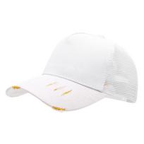 Women's Color-Blocked Ripped Baseball Cap, Trucker Cap, Mesh Breathable Hat Men Outdoor Sunshade Hop 56-58CM balta