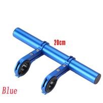 Mountain Bicycle Front Aluminum Alloy Bike Handlebar Extender Double Tube Bracket Fiber blue 20cm
