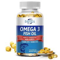Trigubos stiprybės Omega 3 žuvų taukų papildas su 1200 mg EPA ir 900 mg DHA kasdieniam smegenų ir gerovės palaikymui 120PCS