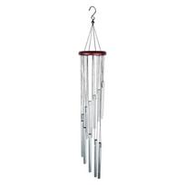1Piece 12-Tube Aluminum Alloy Wind Chimes Set with Hook Gold/Silver Bells Outdoor Home Wedding Party Memorial Decoration Gifts