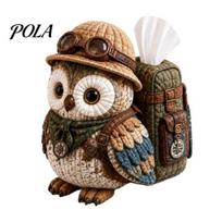 Woodland Animal Decor DIY Tissue Box Cover Kit, Owl Shape, Soft Textures Patchwork Easy Sewing Project Kit Handmade for Handicraft Enthusiast C