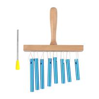 Bar Chimes 8 Tone Hand Bells with Knock Stick Birch Wood Solid Aluminum Tube Windchime Chimes Bells Hand Held Bar Bells mėlyna