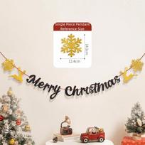 Felt Christmas Banner Elk Design Red Green Felt Christmas Banner Santa Design Hanging Ornament Party Banner Wall Decor