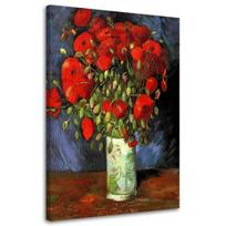 Canvas print Vase with red poppies Van Gogh 40x60 raudona