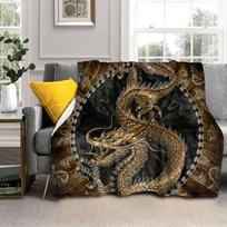 3D spausdinimas Dragon Antklodė Flanelinė Antklodė Minkšta Fleece Antklodė Antklodė miegamojo sofai 75x90cm