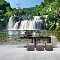 Krioklio miško freska Namų dekoras Sofa TV Valgomojo stalo fono tapetai 200 cm(W) x 140 cm(H)