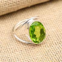 Peridot brangakmenių rankų darbo 925 sterlingų sidabro papuošalai moterims 4 žalia