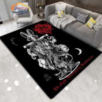 Demon goat Baphomet carpet-Satanic Skull Inverted Pentagram Area Rug-Gothic Satanic Rug-Living room bedroom decorative floor mat 40cm x 60cm