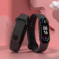 Silicone Wrist Bracelet For Xiaomi Mi Band 7 Wristband Strap Replacement Sport Breathable Solo Loop Correa Miband 6 5 4 Strap Mi Band 3 / 4 juoda