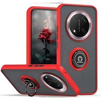 Šarvuotas matinis dėklas Honor Magic 7 Lite Pro X9c 5G, su žiedu, magnetiniu laikikliu, atsparus smūgiams, Coque korpusas Fundas Honor Magic 7 Lite raudona