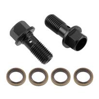 2 vnt. M10x1.25mm Stabdžių cilindro alyvos žarnos varžtas Banjo Motociklai Universalus Vamzdelis Vamzdynas Varžtai Varžtai juoda