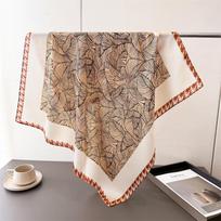 Luxury Women Silk Scarf Square Bandana Design  Headband Female Satin Hijab Large Shawl Wrap Lady Kerchief Print  Foulard 66-70cm