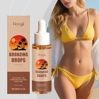 Sunless Tanning Drops Bronzing Drops for Face Gradual Natural-Looking Tan Mixable with Moisturizer Hydrating & Nourishing Vegan 30ml